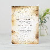 Papier Scroll Rustiek Lief Zestien Verjaardagsfees Kaart (Staand voorkant)