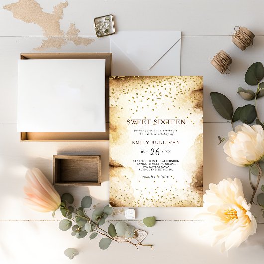 Papier Scroll Rustiek Lief Zestien Verjaardagsfees Kaart