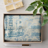 Papier Serie Ephemera Blauw Ontwerp 14 (Geschenk)