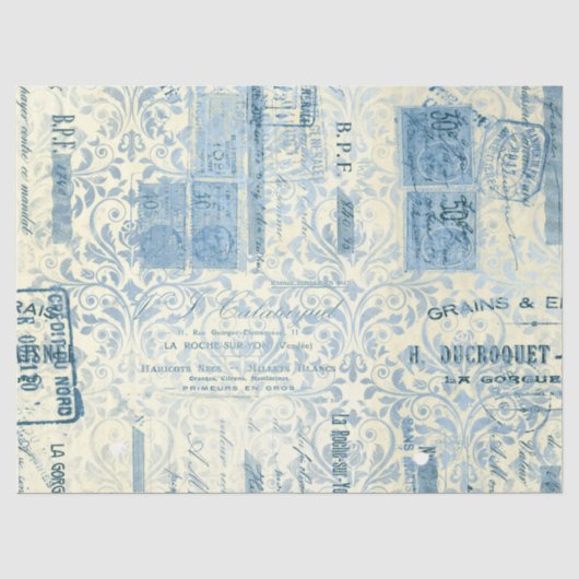 Papier Serie Ephemera Blauw Ontwerp 14 (Voorkant)