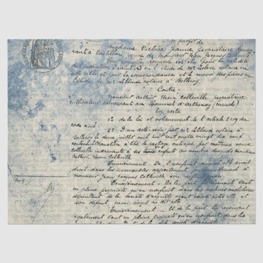 Papier Serie Ephemera Blauw Ontwerp 9 (Voorkant)