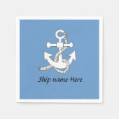 Papier servet - Anchor met scheepsnaam (Voorkant)