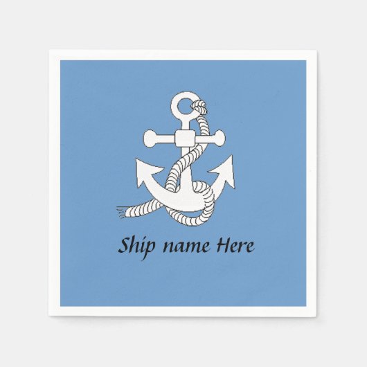 Papier servet - Anchor met scheepsnaam (Voorkant)