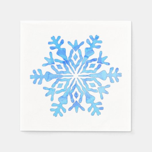 Papier Servet blauw sneeuwvlok (Voorkant)