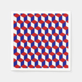 Papier servet - Blokverlichting in rood, wit, blau (Voorkant)