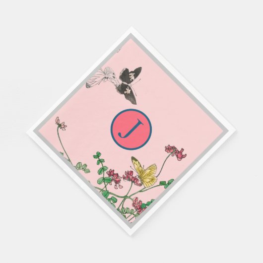 Papier Servet CUSTOM INITIAAL JAPANSE VLINDERS (Hoek)