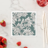 Papier servet Damask Design Aqua Zwart & Wit (Insitu)