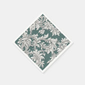 Papier servet Damask Design Aqua Zwart & Wit (Hoek)
