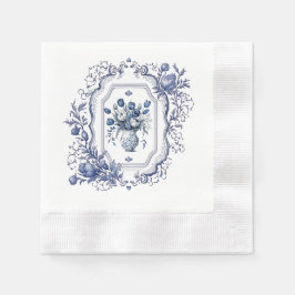 Papier Servet Delfts Blauw Bloemen Servies Decor