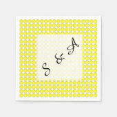 Papier servet - Gele Stippen met Initialen (Voorkant)
