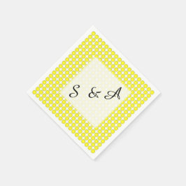 Papier servet - Gele Stippen met Initialen