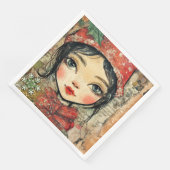 Papier servet Kerstmeisje Art-Journal VAR02 (Hoek)