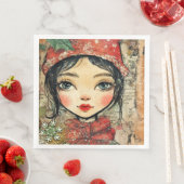 Papier servet Kerstmeisje Art-Journal VAR02 (Insitu)