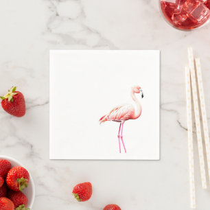 Papier servet met roze flamingo