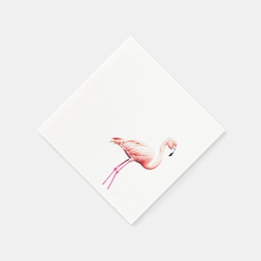 Papier servet met roze flamingo (Hoek)