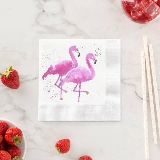 Papier servet met twee roze flamingos (Insitu)