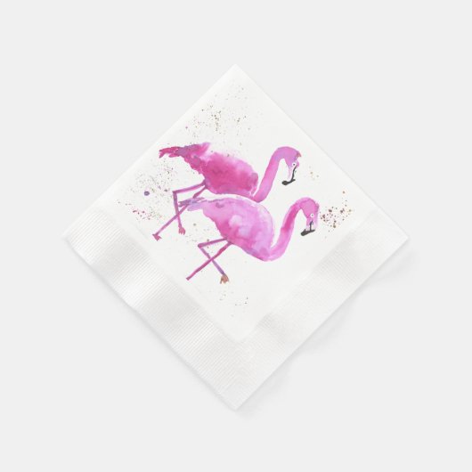Papier servet met twee roze flamingos (Hoek)