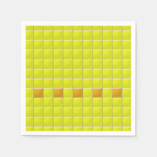 Papier servet - Mozaïekpleinen in geel (Voorkant)