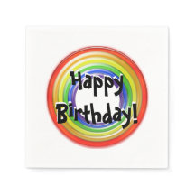 Papier servet - ringen in primaire kleuren