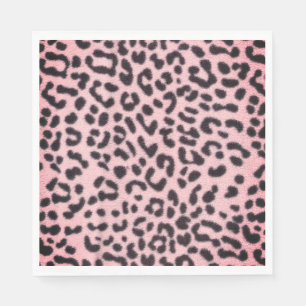 Papier servet roze luipaard Print