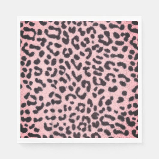 Papier servet roze luipaard Print (Voorkant)