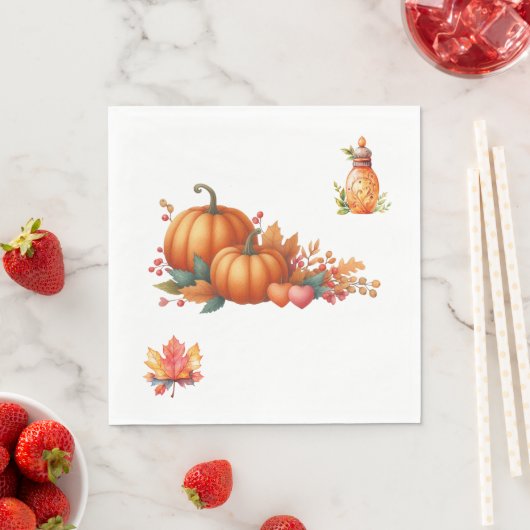 Papier servet rustieke herfst Baby shower servette (Insitu)