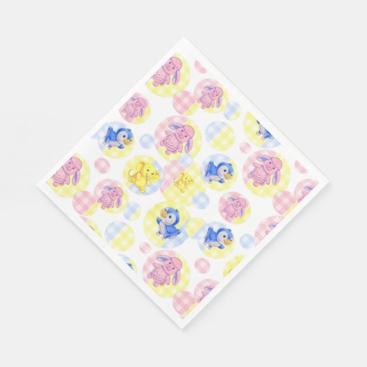 Papier servet Speelgoed Animal Gingham (Hoek)
