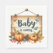 Papier servetRustiek Herfst Baby shower servetten (Voorkant)