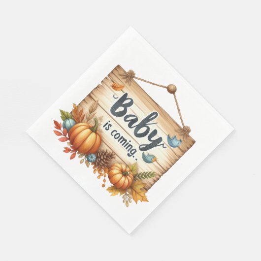 Papier servetRustiek Herfst Baby shower servetten (Hoek)