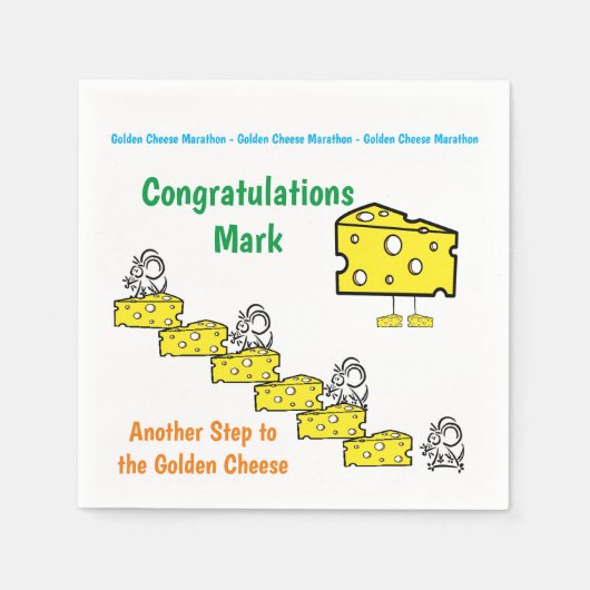 Papier servetten, gouden Afstuderen muis Servet (Voorkant)