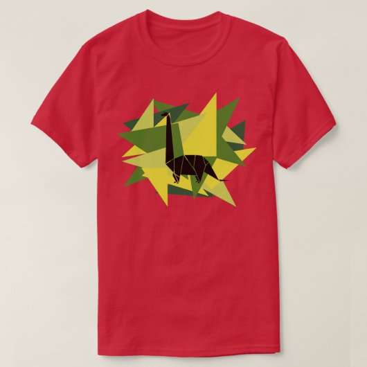 Papier Shards Origami Brontosaurus T-shirt (Design voorkant)