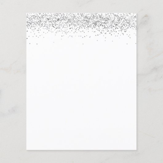 PAPIER | Silver Glitter Bridal Shower-uitnodiging Flyer (Achterkant)