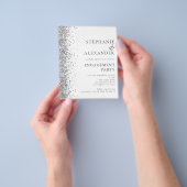 PAPIER | Silver Glitter Engagement Party nodigt ui Flyer (Hand)