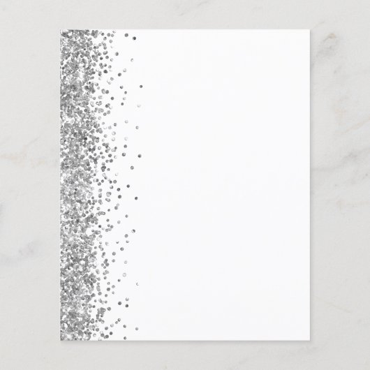 PAPIER | Silver Glitter Engagement Party nodigt ui Flyer (Achterkant)