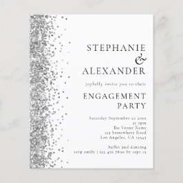 PAPIER | Silver Glitter Engagement Party nodigt ui Flyer