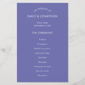 PAPIER | Simple Text Blue Wedding Programme Flyer (Voorkant)