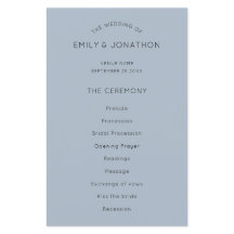 PAPIER | Simple Text Dusty Blue Wedding Programme