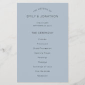 PAPIER | Simple Text Dusty Blue Wedding Programme Flyer (Voorkant)