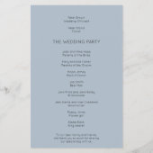 PAPIER | Simple Text Dusty Blue Wedding Programme Flyer (Achterkant)