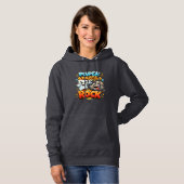 Papier slaat steen, grappig ontwerp hoodie (Voorkant volledig)