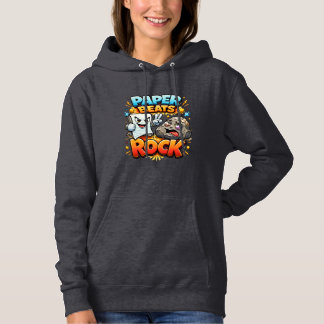 Papier slaat steen, grappig ontwerp hoodie
