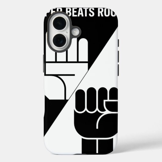 Papier Slaat Steen – Minimalistische zwart-wit kun Case-Mate iPhone Case (Achterkant)