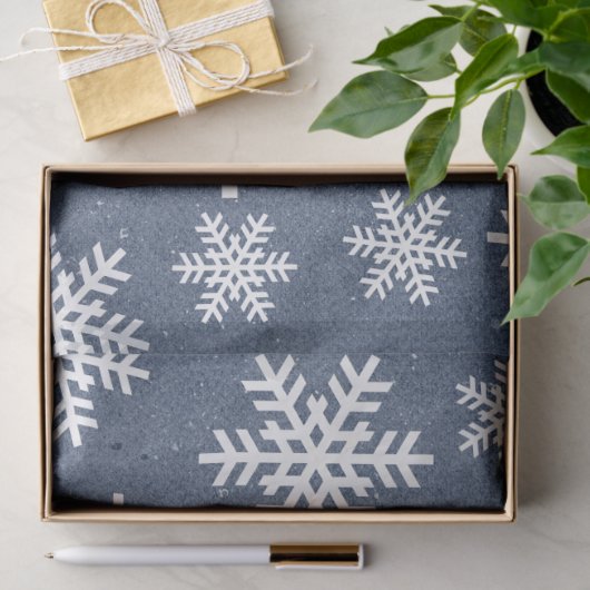 Papier Sneeuwvlok Blauw Vakantie Kerstmis Patroon (Geschenk)