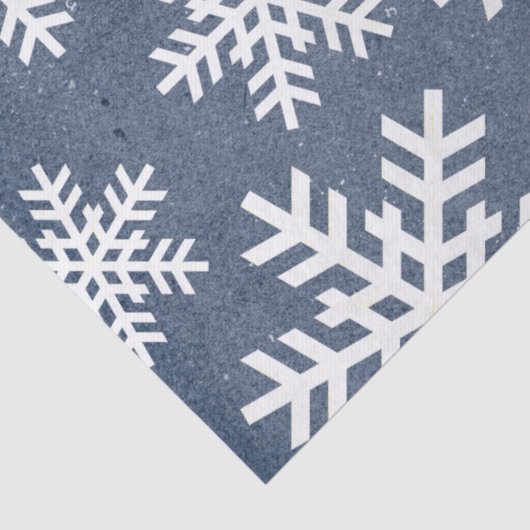 Papier Sneeuwvlok Blauw Vakantie Kerstmis Patroon (Detail)