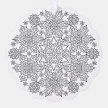 Papier Sneeuwvlok Kleurplaat Ornament