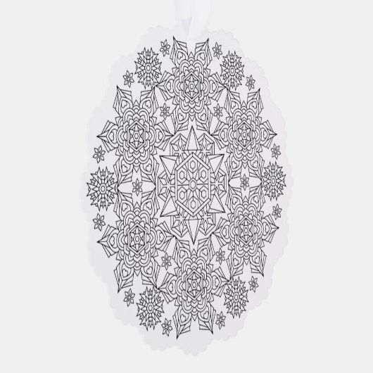 Papier Sneeuwvlok Kleurplaat Ornament Kaart (Rechts)