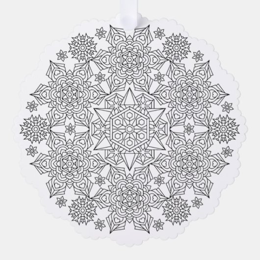 Papier Sneeuwvlok Kleurplaat Ornament Kaart (Voorkant)