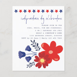 PAPIER | Stars Florals Independence Day Invite Flyer