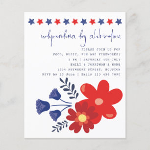 PAPIER   Stars Florals Independence Day Invite Flyer