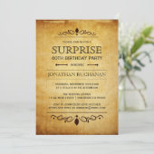  papier | Surprise Birthday Party Typografie Kaart (Staand voorkant)
